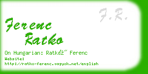 ferenc ratko business card